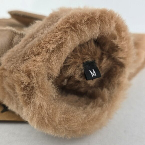 LAMO Women's 100% Premium Australian Sheepskin Leather Gloves White Stitch Sz M - Picture 7 of 11